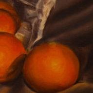 oil painting still life orange close up